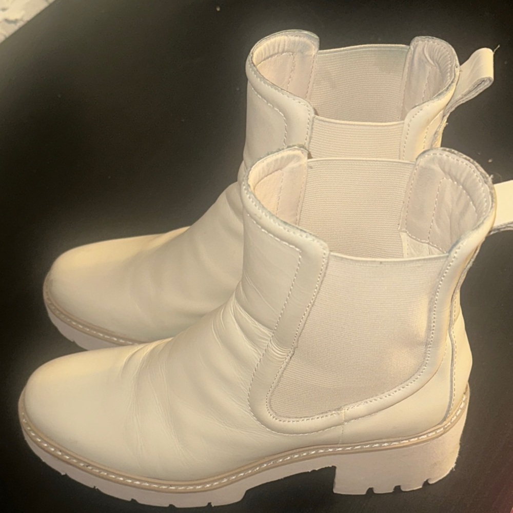 8.5. Dolce Vita Cream Chunky Ankle Booties